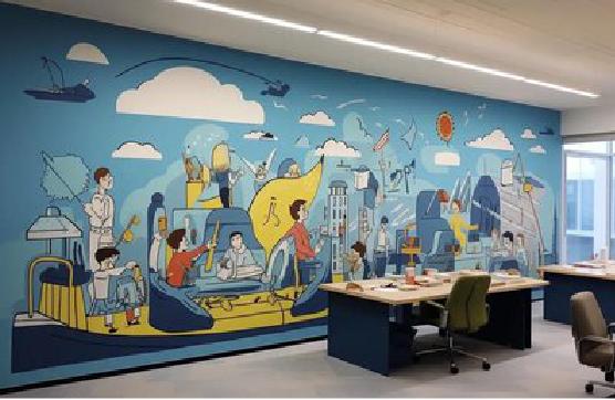 砚山办公室墙绘的特点。