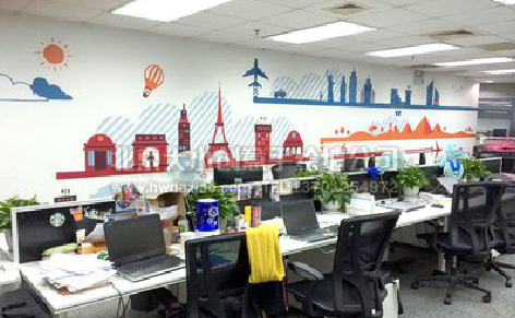 砚山教你设计办公室墙绘的方法。