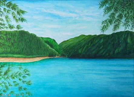 砚山在墙绘中,如何绘画绿水青山?